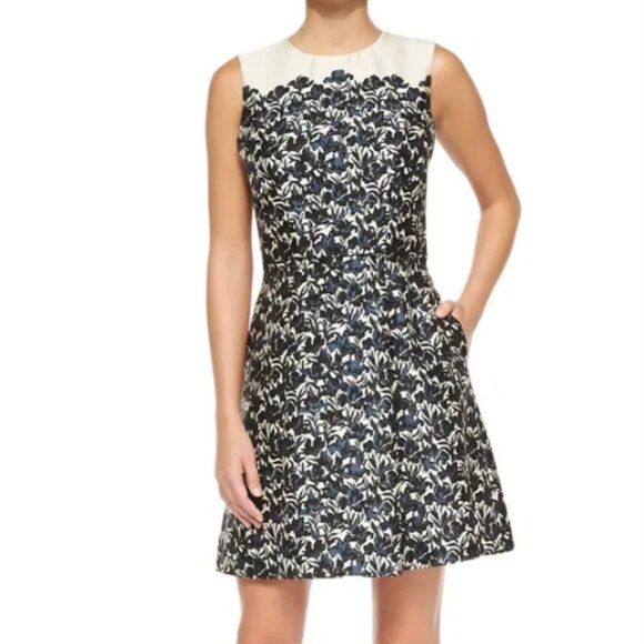 Tory Burch Rayna Floral-Print Satin Dress Size 8 - Picture 1 of 5
